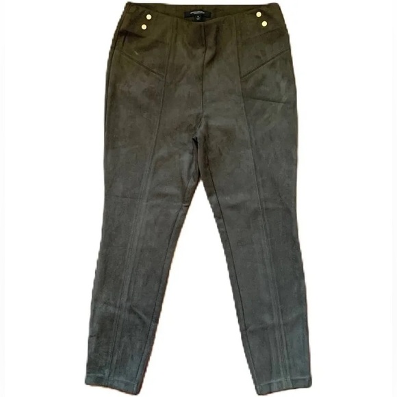 SOLD - NWT Marc New York Andrew Marc Olive Green Velvet Fake Gold Buttons Pants - Picture 1 of 8